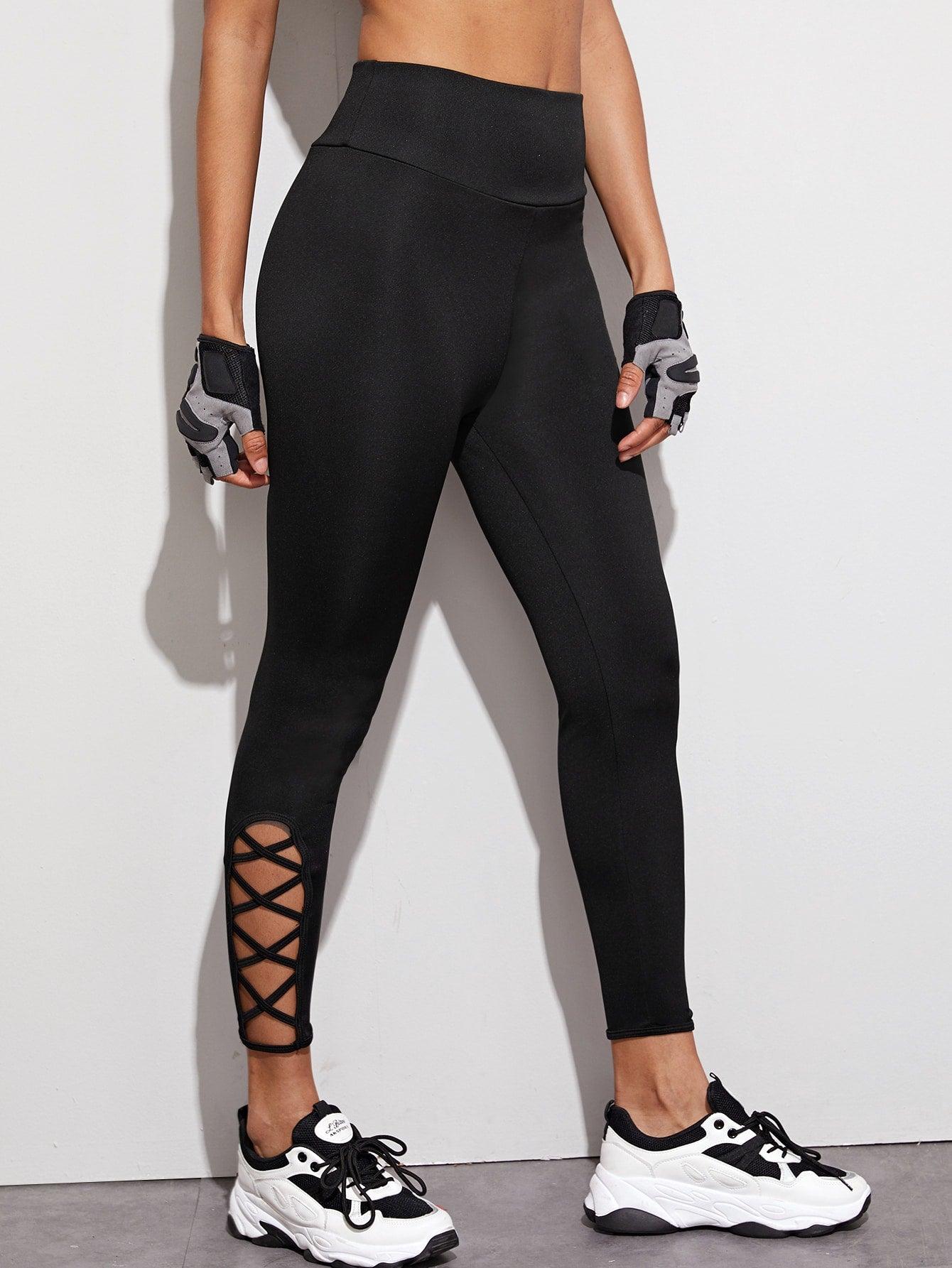 SIDE KRISS KROSS LEGGINGS - pink kangaroo yoga