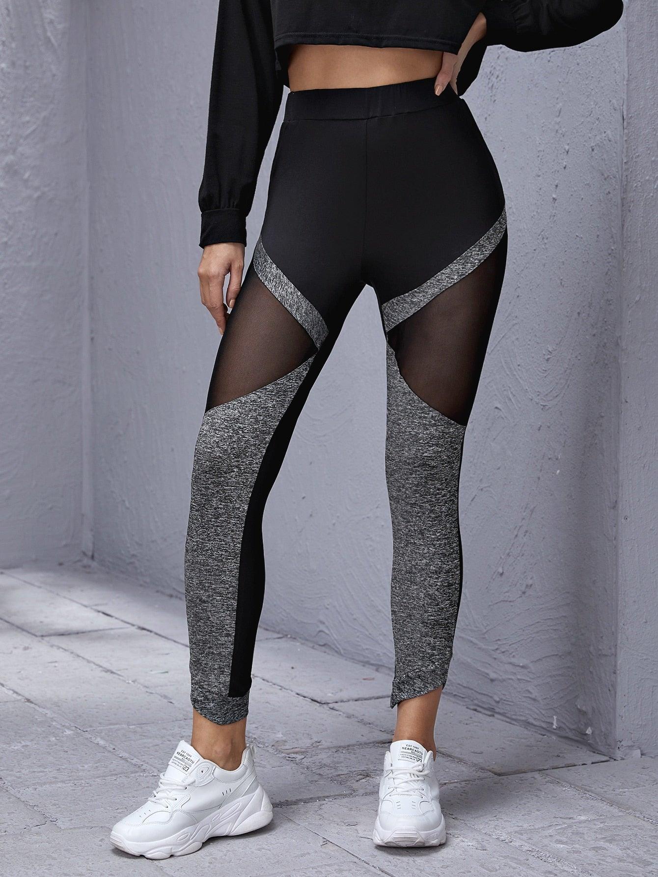 SHEER MESH LEGGINGS - pink kangaroo yoga