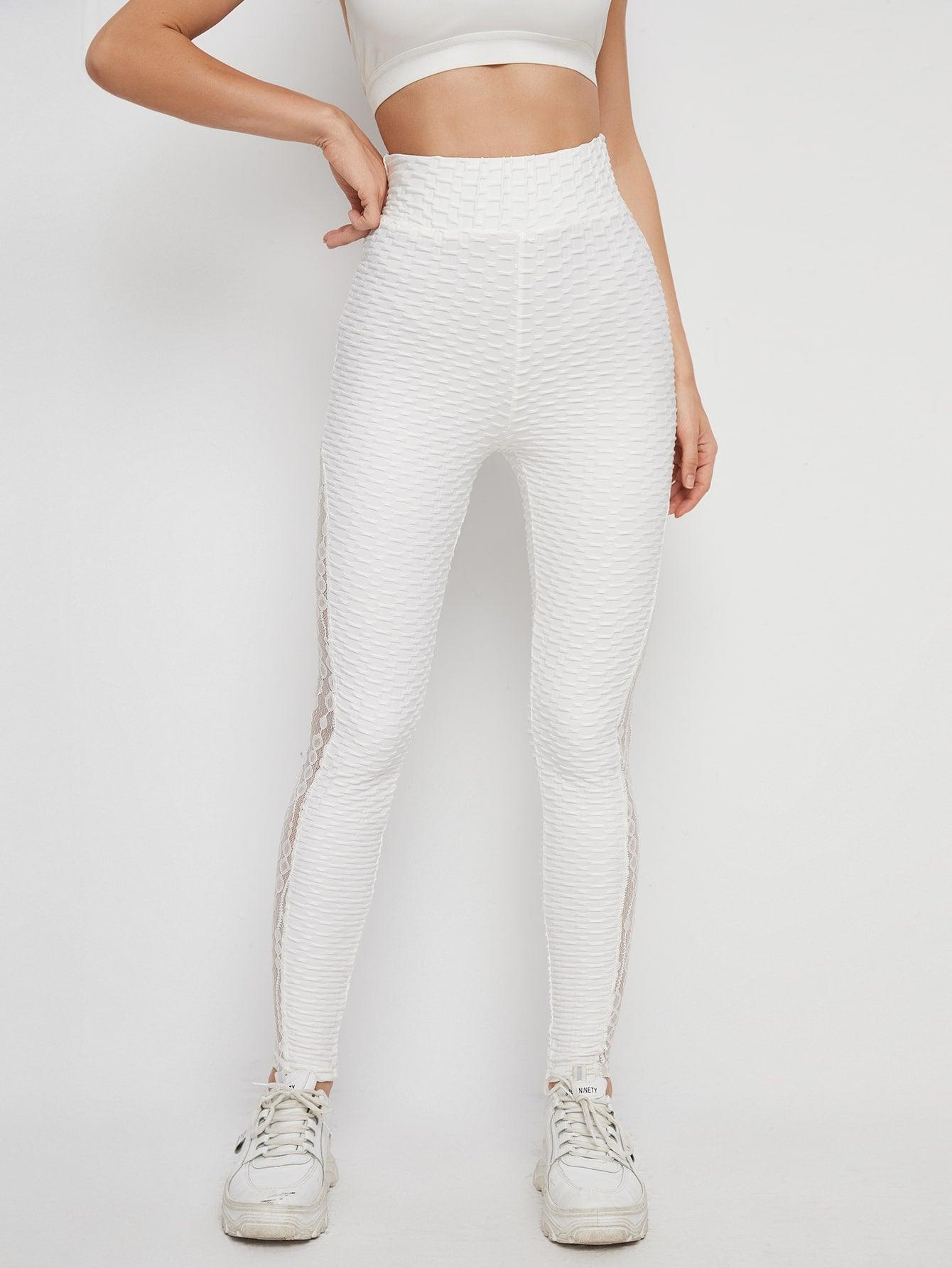 SIDE LACE LEGGINGS - pink kangaroo yoga