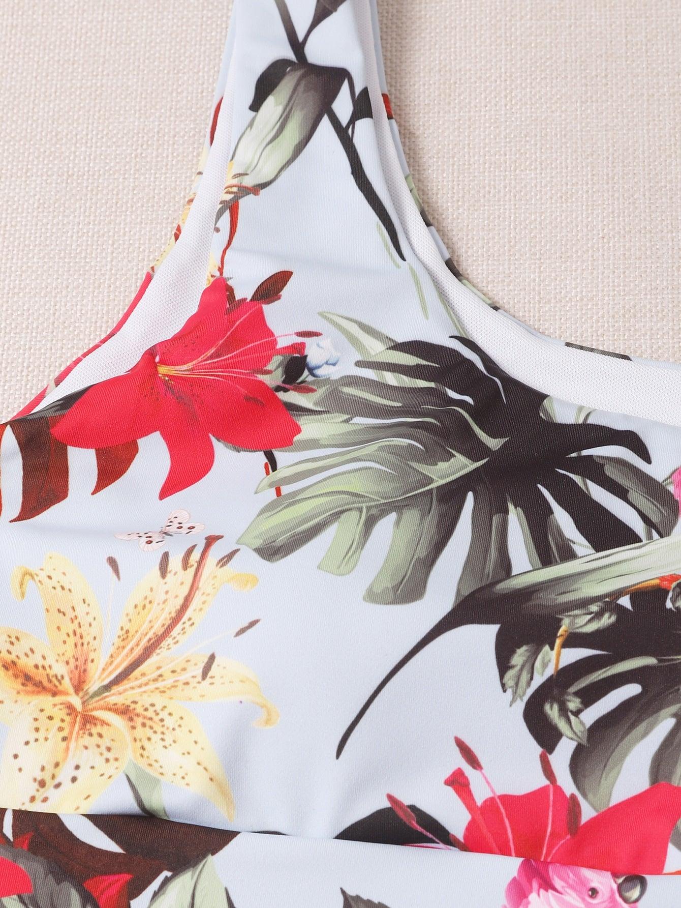 TROPICAL HIGH STRETCH YOGA SET - pink kangaroo yoga