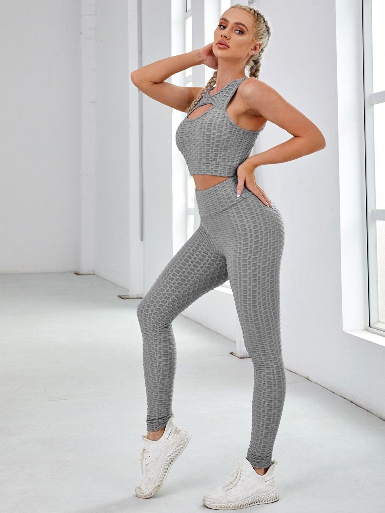 CUT OUT SPORTS SET - pink kangaroo yoga