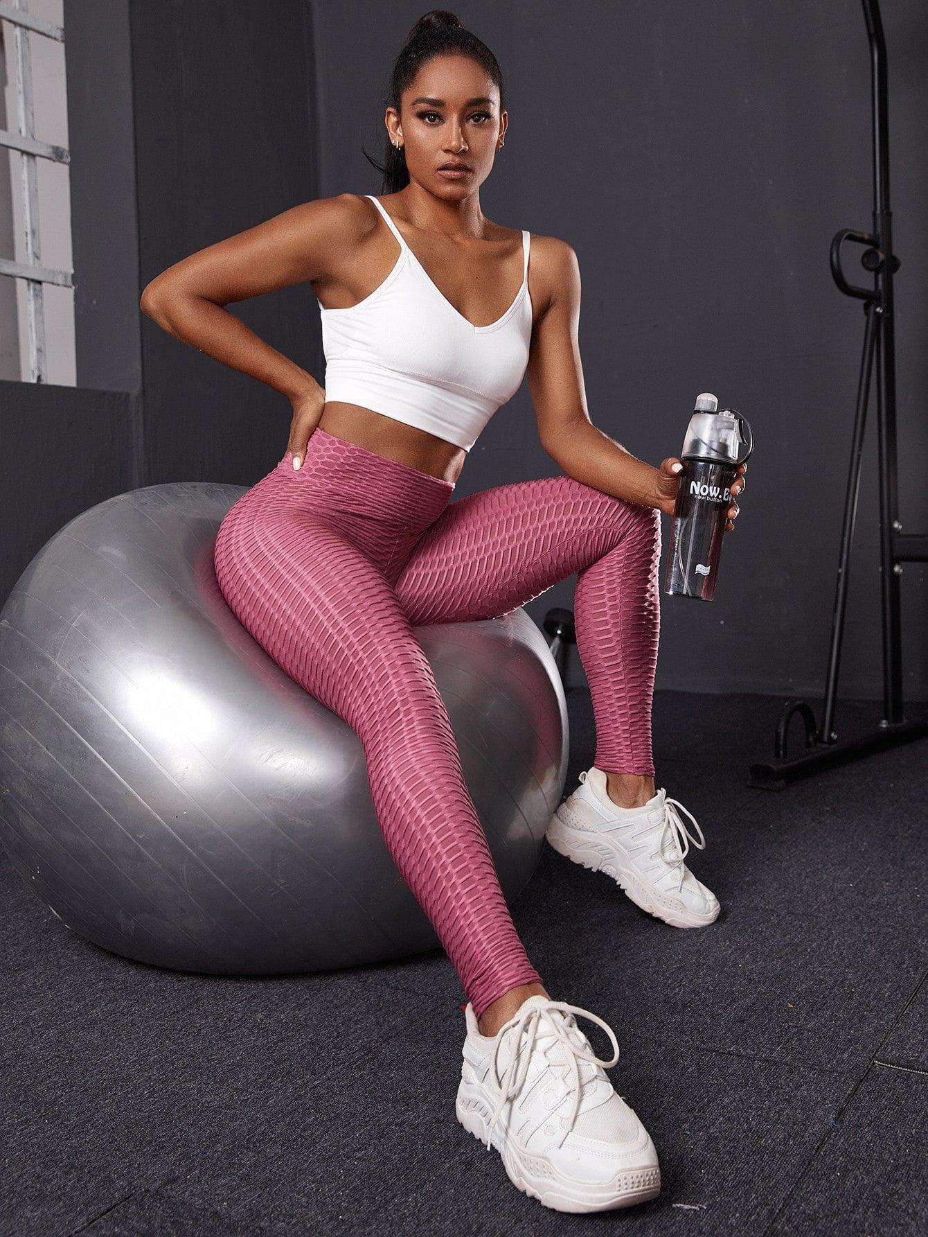 HONEYCOMB SPORTS LEGGINGS - pink kangaroo yoga