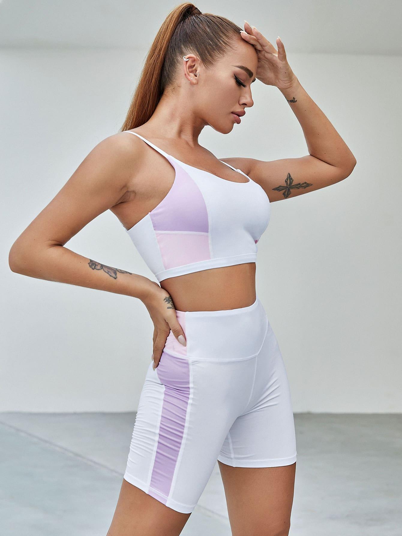 SIMPLE COLORBLOCK SET - pink kangaroo yoga