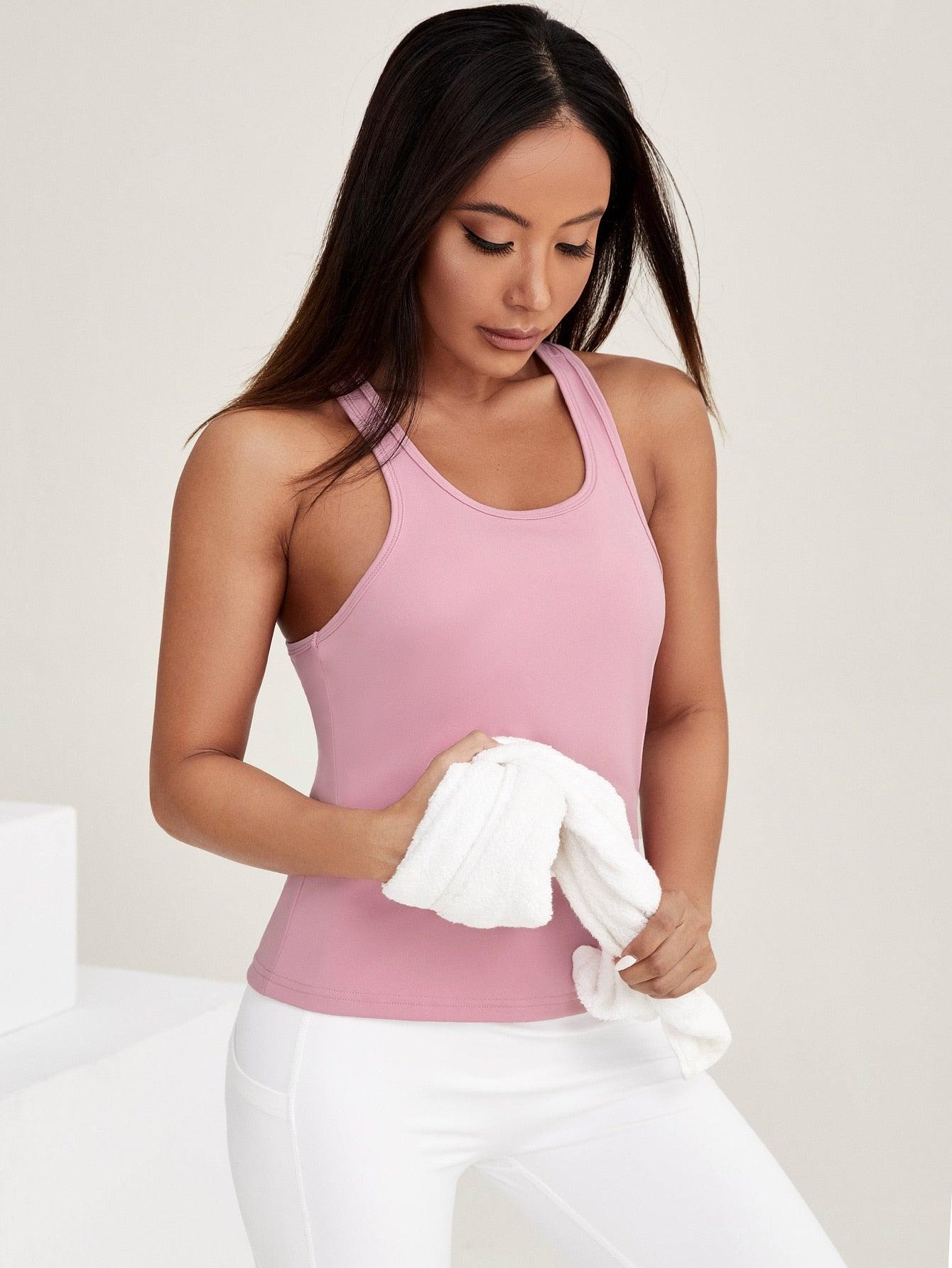 BREATHABLE SPORTS TANK TOP - pink kangaroo yoga