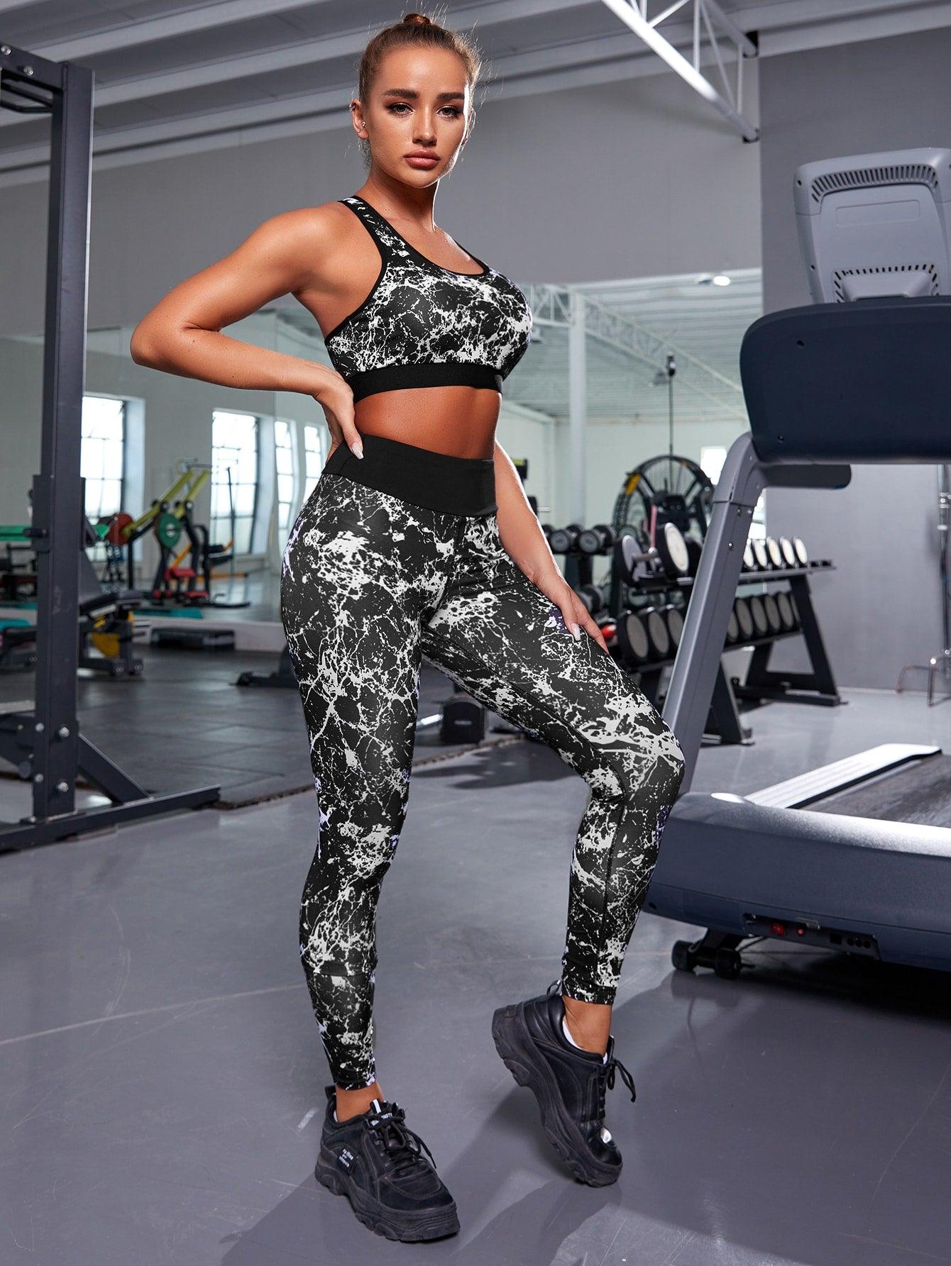 MARBLE FITNESS SET - pink kangaroo yoga