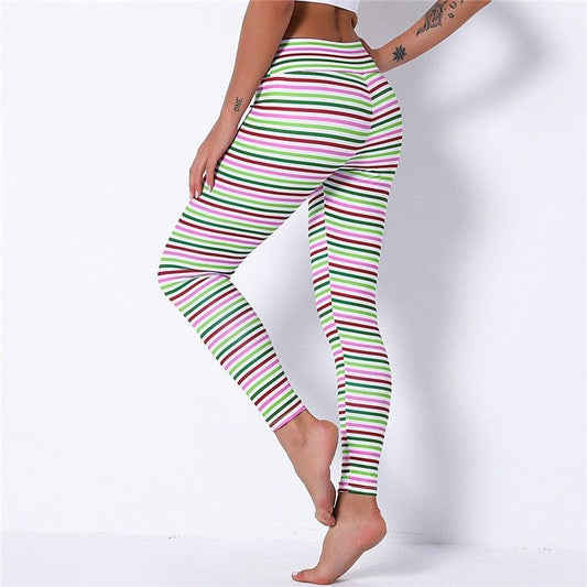 RAINBOW BRIGHT LEGGINGS - pink kangaroo yoga