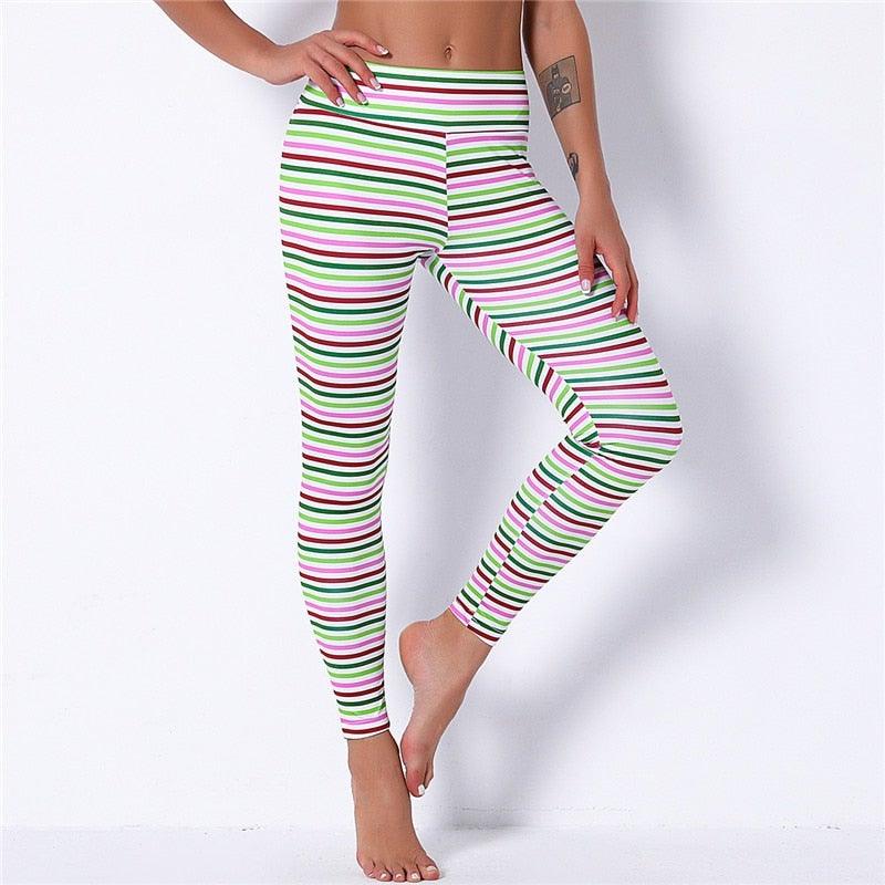 RAINBOW BRIGHT LEGGINGS - pink kangaroo yoga