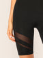 SOLID MESH BIKER SHORTS - pink kangaroo yoga