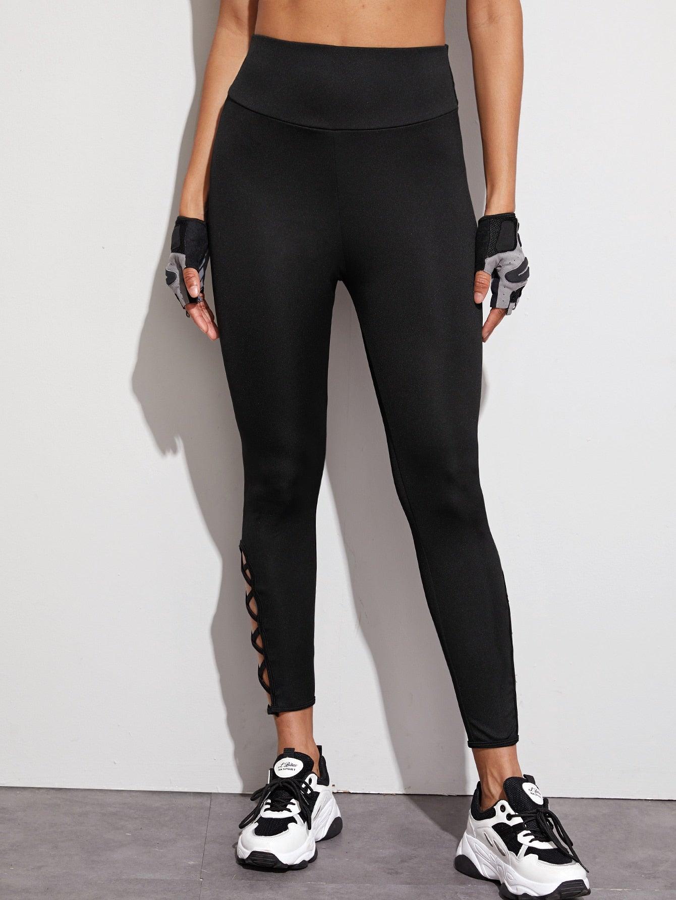 SIDE KRISS KROSS LEGGINGS - pink kangaroo yoga