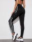 STRIPED FLAP LEGGINGS - pink kangaroo yoga