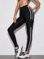 STRIPED FLAP LEGGINGS - pink kangaroo yoga