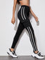 STRIPED FLAP LEGGINGS - pink kangaroo yoga