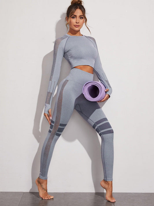FISHNET SEAMLESS YOGA SET - pink kangaroo yoga