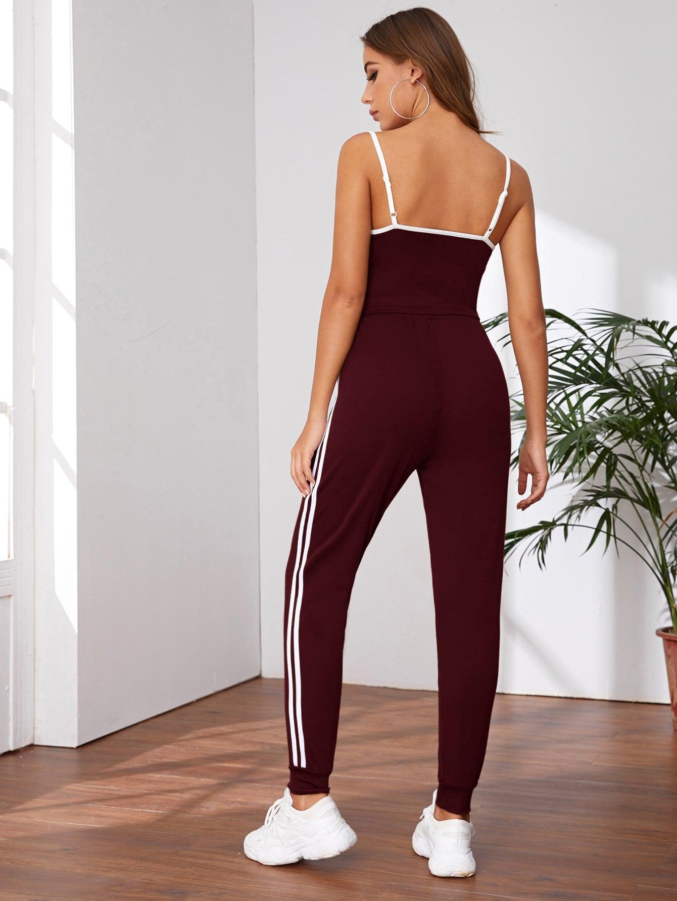 CAMI DRAWSTRING SWEAT SET - pink kangaroo yoga