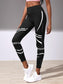 STRIPED CROPPED SPORTS LEGGINGS - pink kangaroo yoga