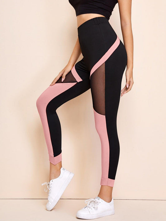 PURGE MESH LEGGINGS - pink kangaroo yoga