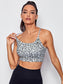KRISS KROSS PRINT SPORTS BRA - pink kangaroo yoga