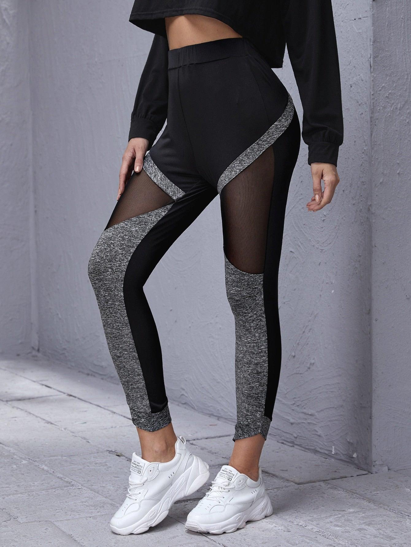 SHEER MESH LEGGINGS - pink kangaroo yoga