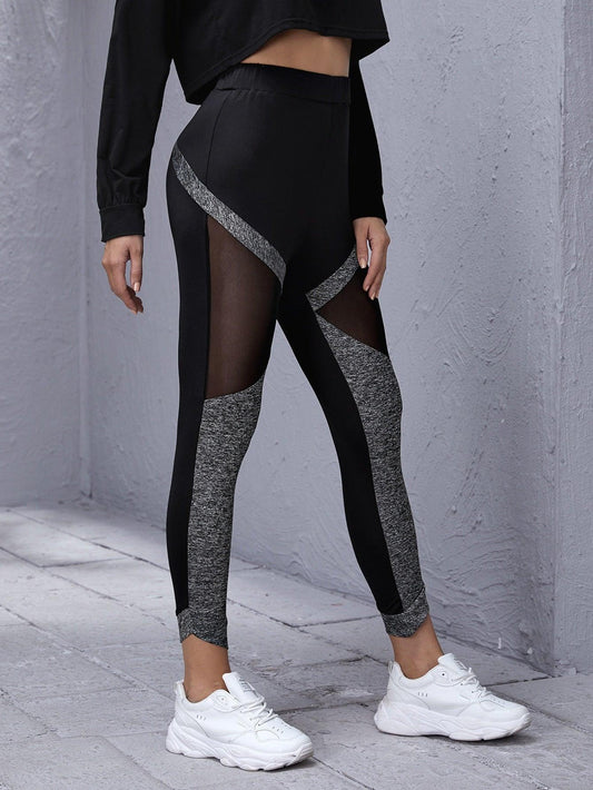 SHEER MESH LEGGINGS - pink kangaroo yoga