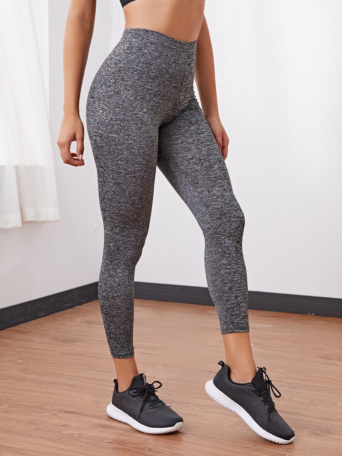 SOLID WAIST HIGH LEGGINGS - pink kangaroo yoga