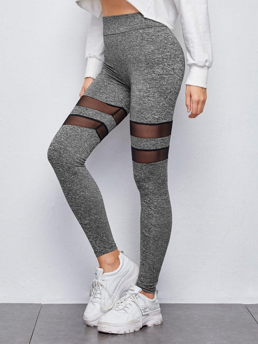 MESH INSERT LEGGINGS - pink kangaroo yoga