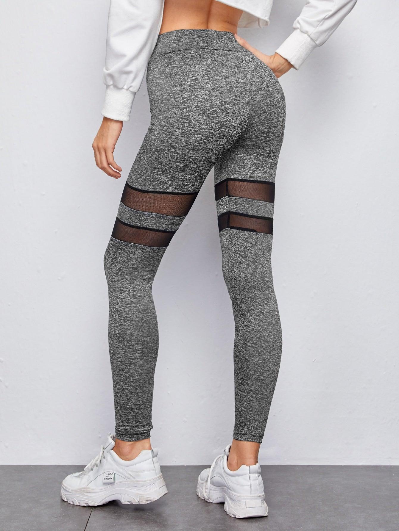 MESH INSERT LEGGINGS - pink kangaroo yoga