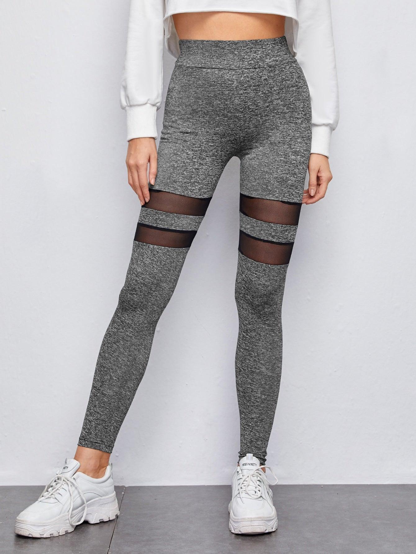 MESH INSERT LEGGINGS - pink kangaroo yoga
