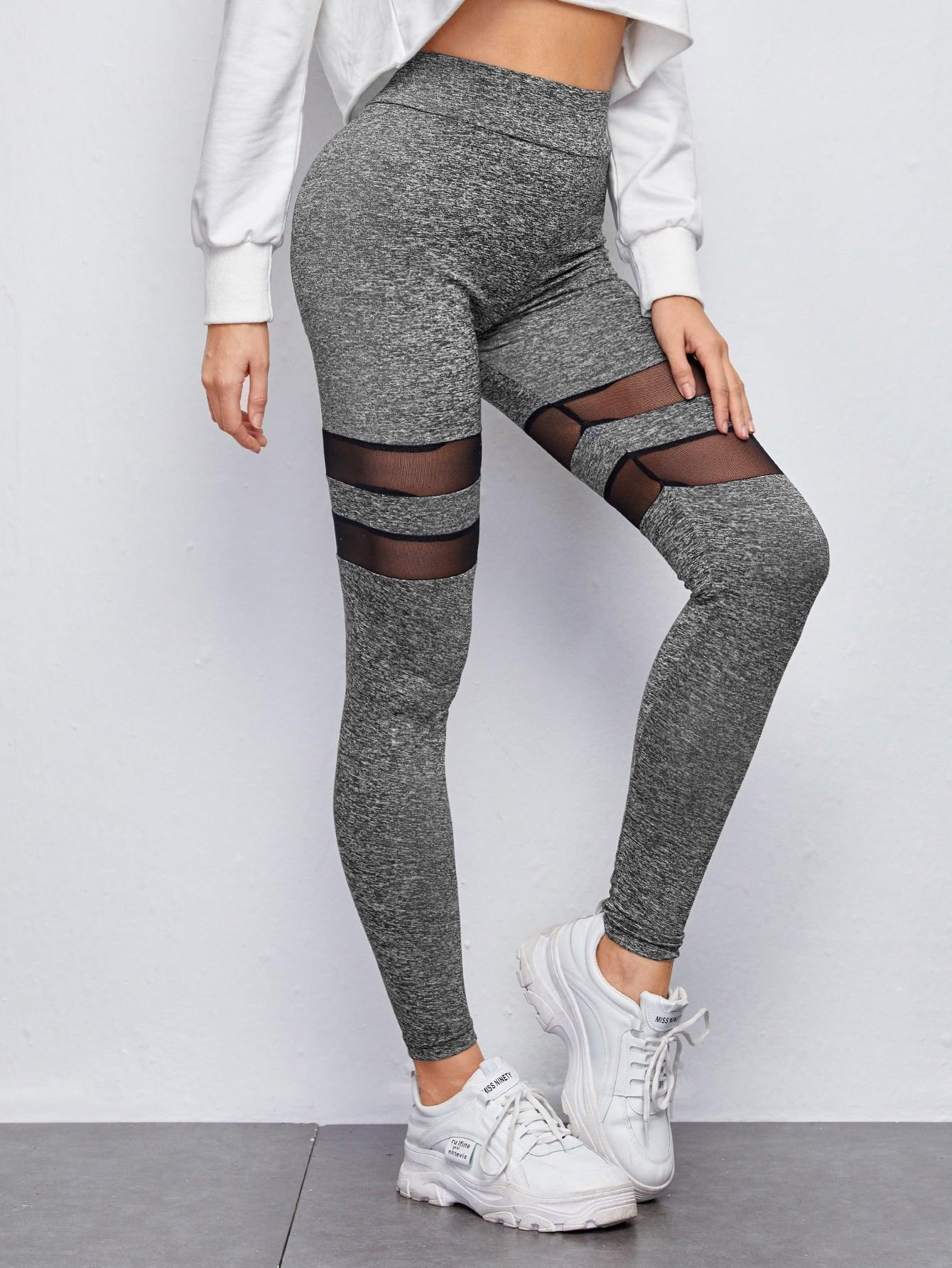 MESH INSERT LEGGINGS - pink kangaroo yoga