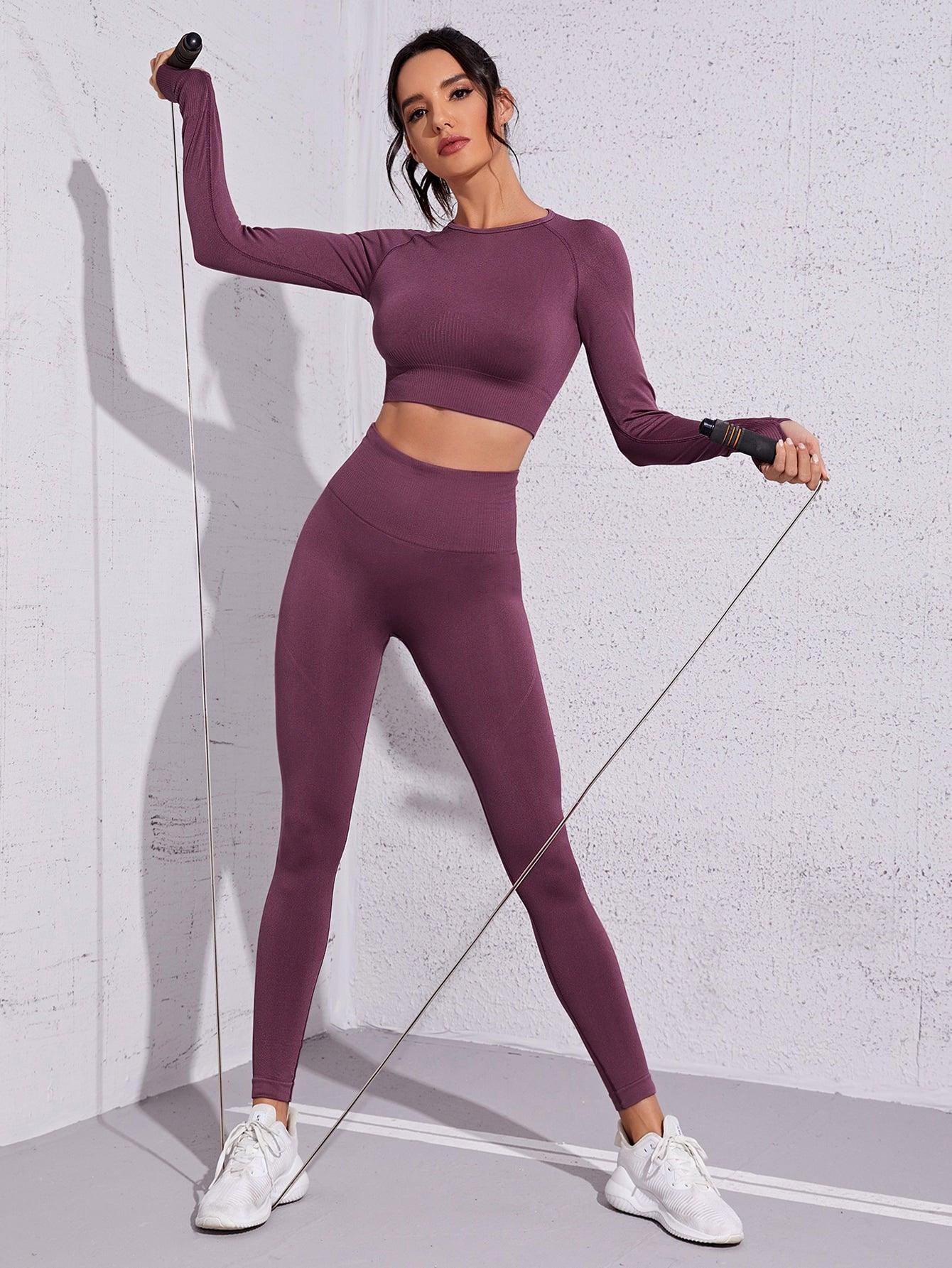 SEAMLESS YOGA SET - pink kangaroo yoga