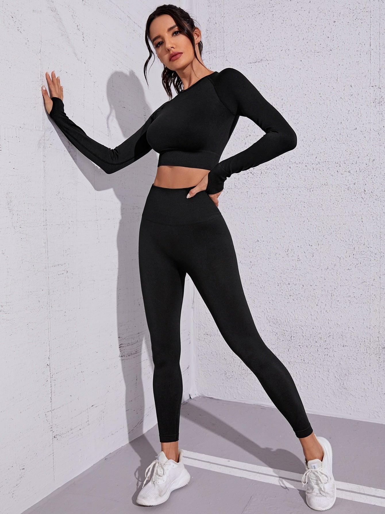 SEAMLESS YOGA SET - pink kangaroo yoga