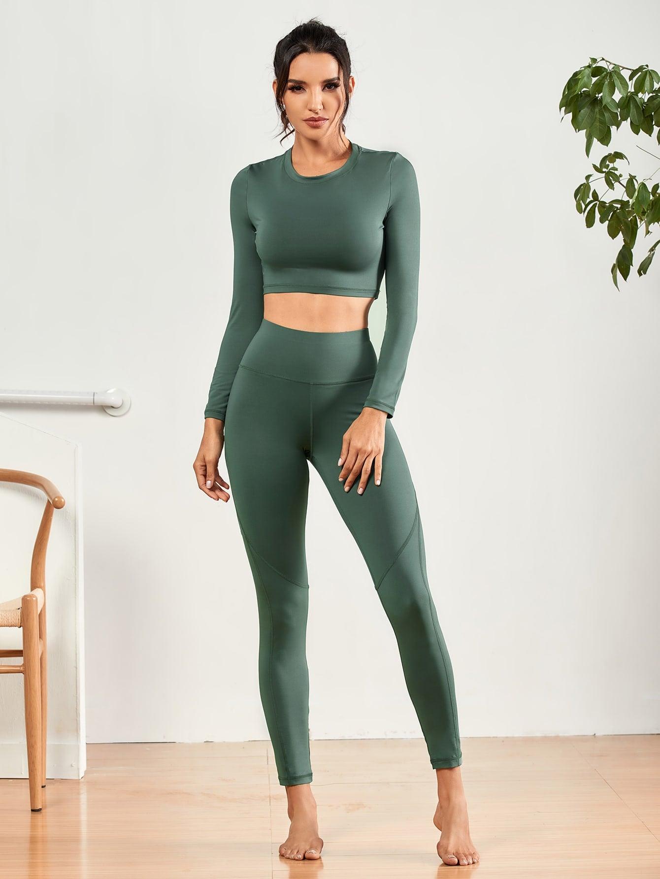 BACK CUT OUT YOGA SET - pink kangaroo yoga
