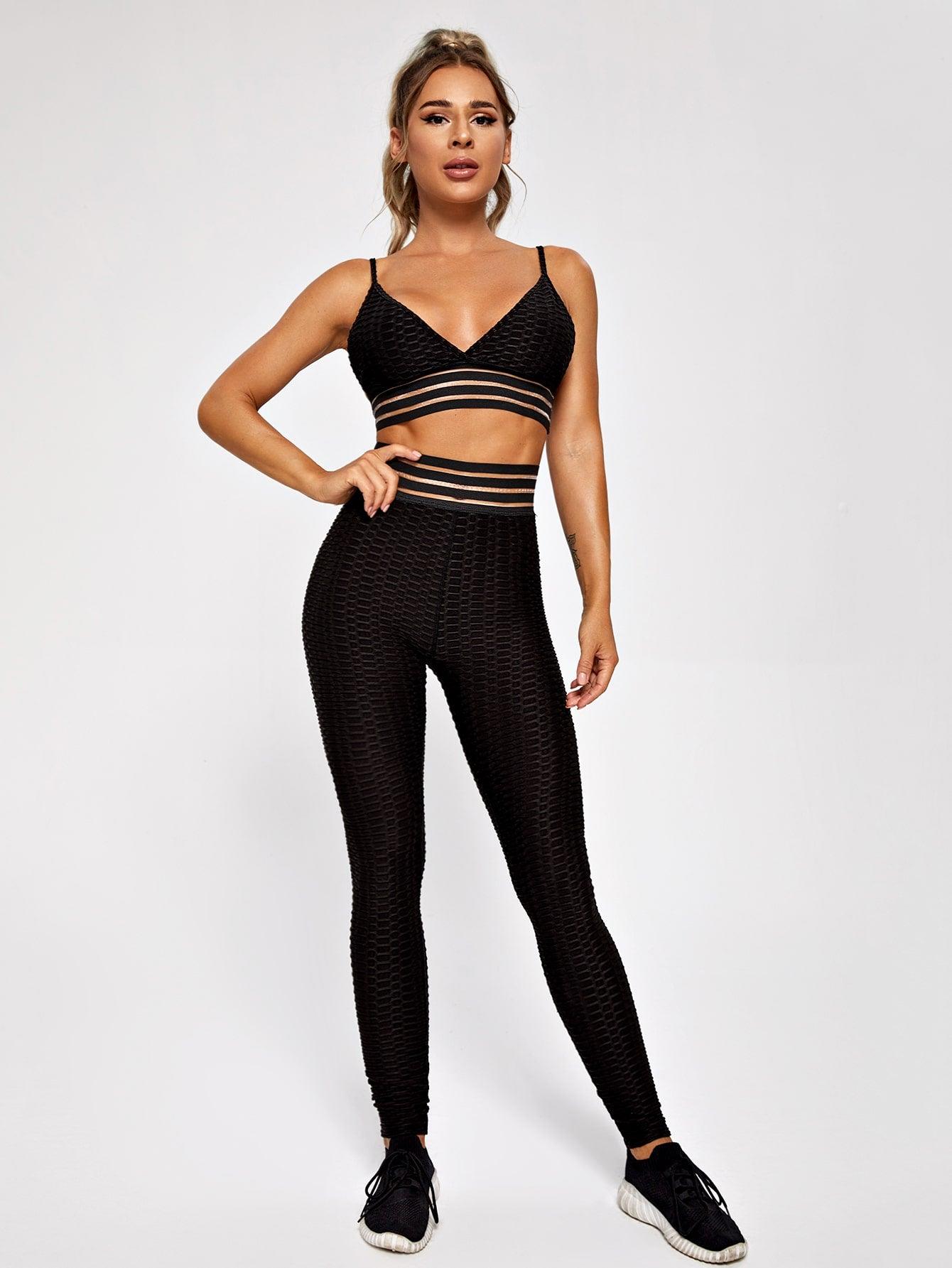STRIPED YOGA SET - pink kangaroo yoga