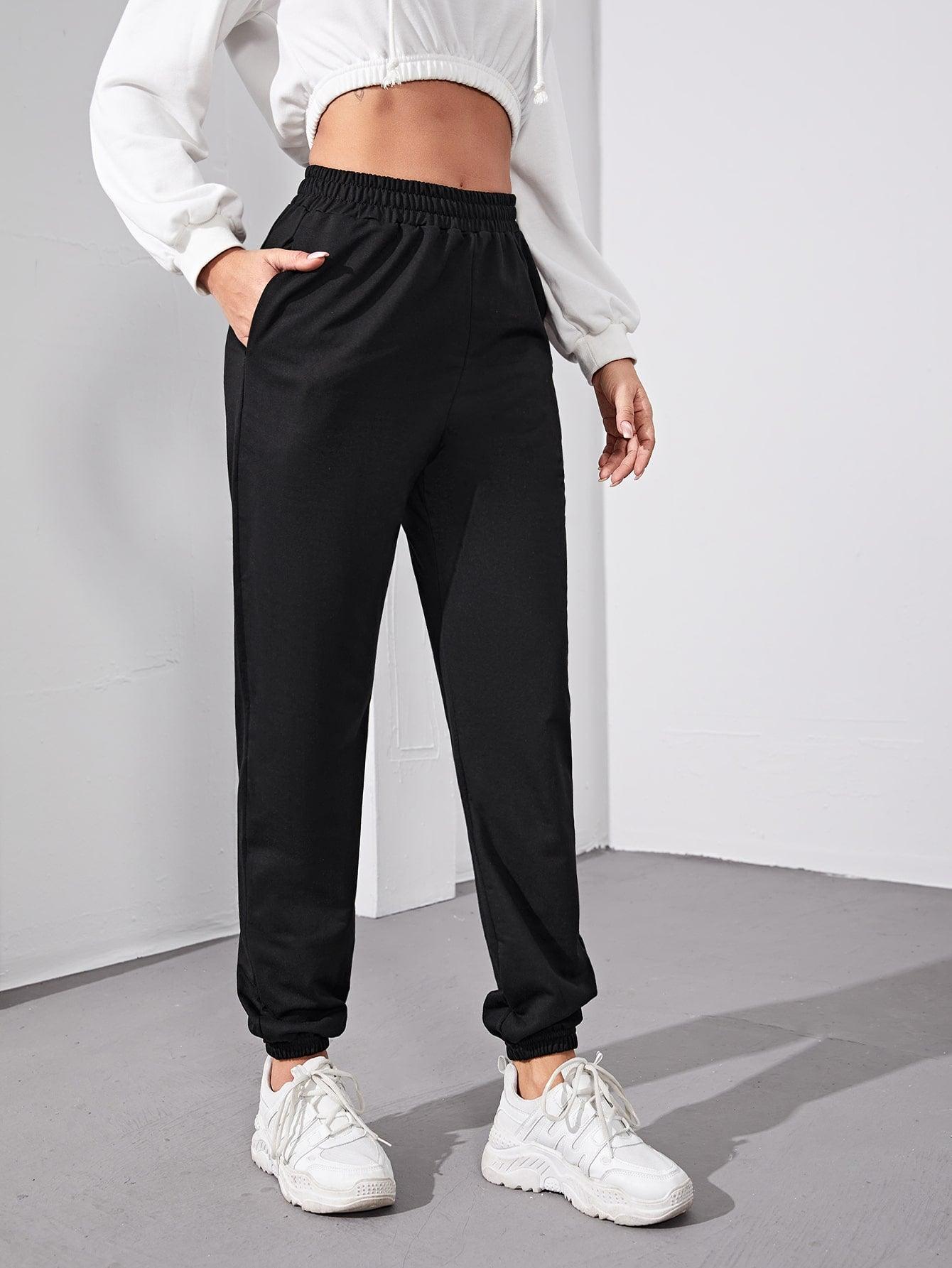 ELASTIC CASUAL PANTS - pink kangaroo yoga