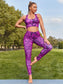 CUT OUT SNAKESKIN YOGA SET - pink kangaroo yoga
