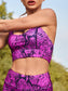 CUT OUT SNAKESKIN YOGA SET - pink kangaroo yoga