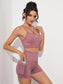KRISS KROSS ALL OVER YOGA SET - pink kangaroo yoga