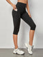 SOLID CAPRI SPORTS LEGGINGS - pink kangaroo yoga