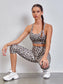 LEOPARD SPORTS YOGA SET - pink kangaroo yoga