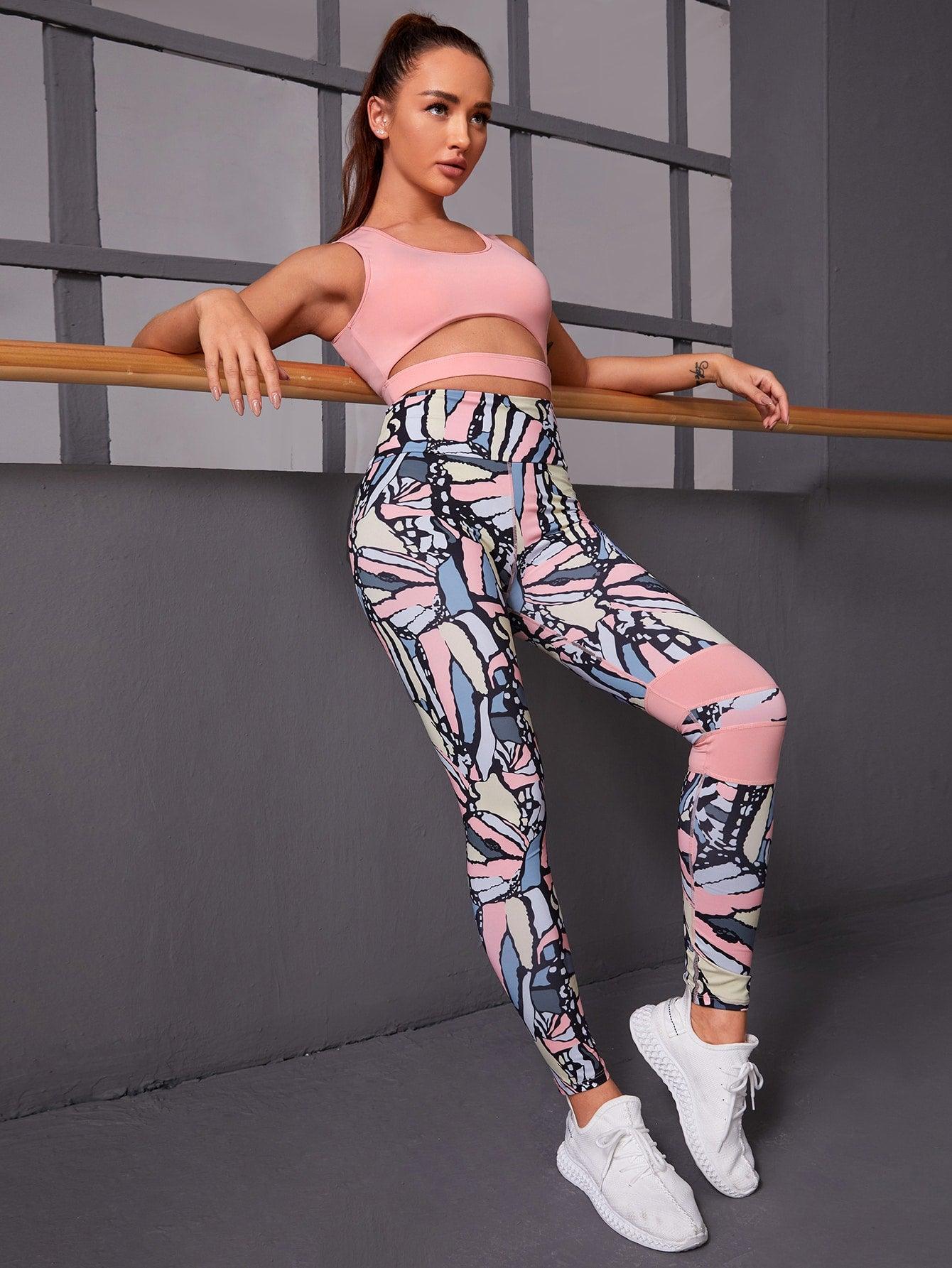 HIGH STRETCH YOGA SET - pink kangaroo yoga