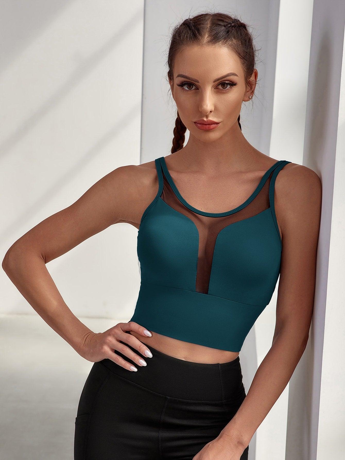 MESH CUT OUT SPORTS BRA - pink kangaroo yoga