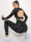 MARBLE PRINT YOGA SET - pink kangaroo yoga