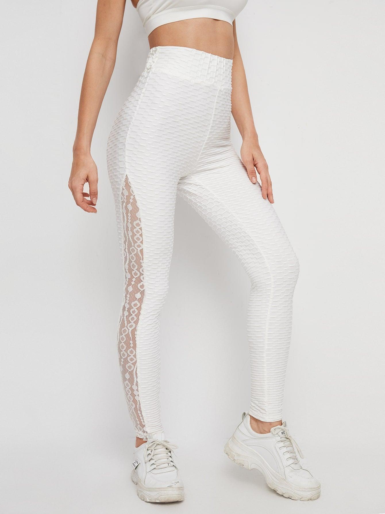 SIDE LACE LEGGINGS - pink kangaroo yoga