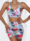 TROPICAL HIGH STRETCH YOGA SET - pink kangaroo yoga