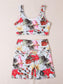 TROPICAL HIGH STRETCH YOGA SET - pink kangaroo yoga