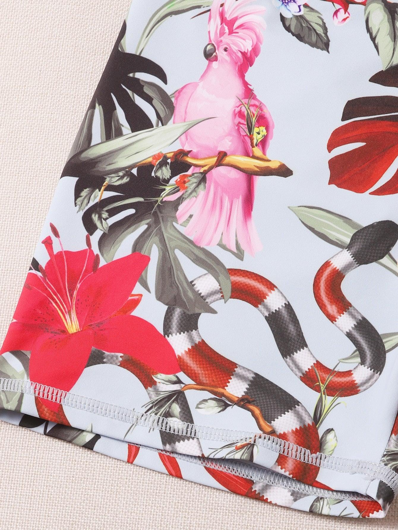 TROPICAL HIGH STRETCH YOGA SET - pink kangaroo yoga