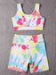 HIGH STRETCH TYE IT YOGA SET - pink kangaroo yoga