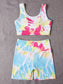 HIGH STRETCH TYE IT YOGA SET - pink kangaroo yoga