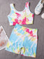 HIGH STRETCH TYE IT YOGA SET - pink kangaroo yoga