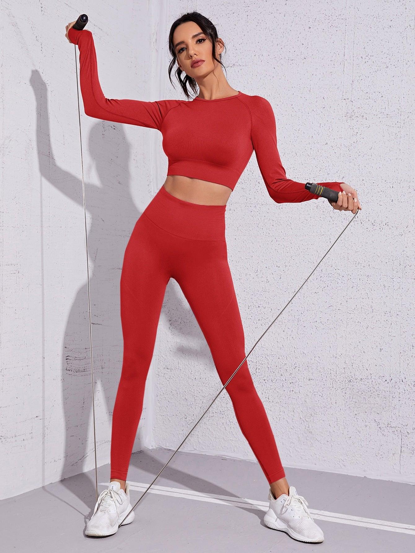SEAMLESS YOGA SET - pink kangaroo yoga