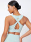 SOLID KRISS KROSS SPORTS BRA - pink kangaroo yoga